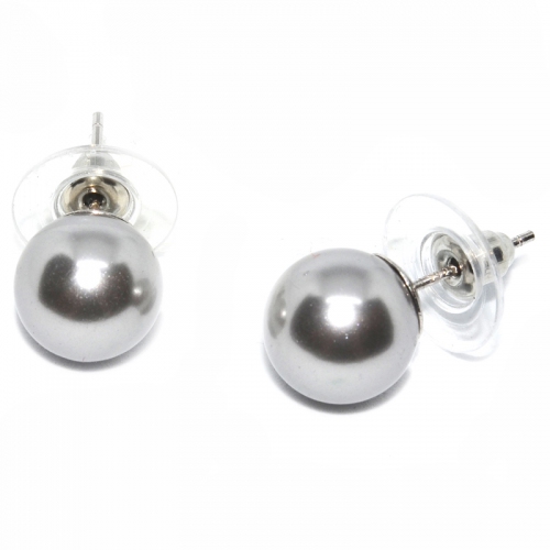 Shell Pearl 10MM Stud 925 Silver Earring - Silver