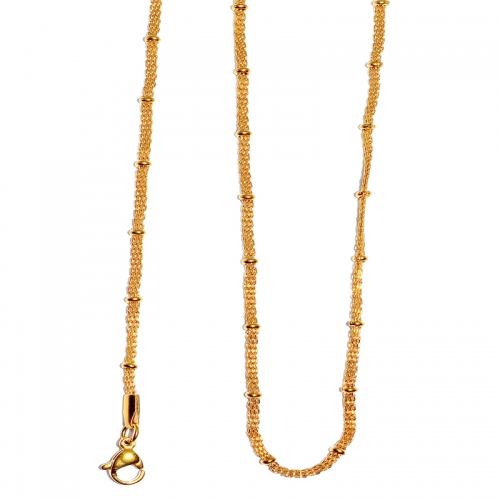 Stainless Steel Gold Ball Chain Necklace