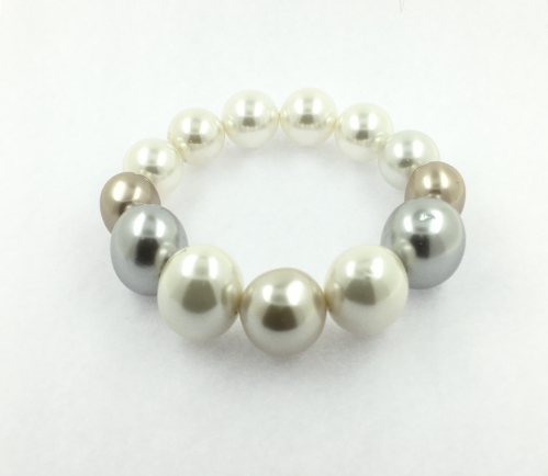 White and Brown Shell Pearl Bracelet