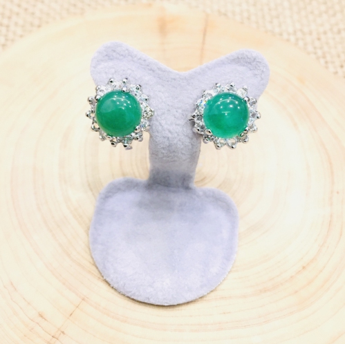 Green Quartz Flower Earring