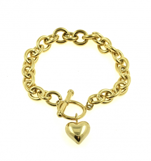 Stainless Steel Charm Cable Link Bracelet