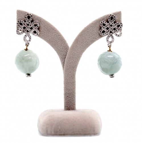 Mystic Knot and Jade Dangling Earring