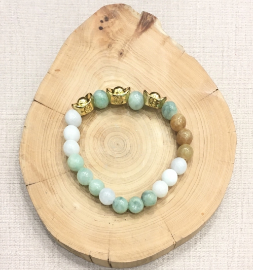 A Grade Jade Multicolor With Ingot Bracelet