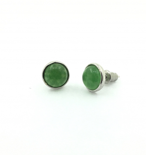 Green Quartz Simple Round Earring