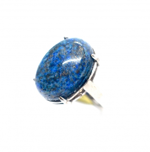 Lapis Lazuli Oval Cabochon Simple 925 Silver Ring