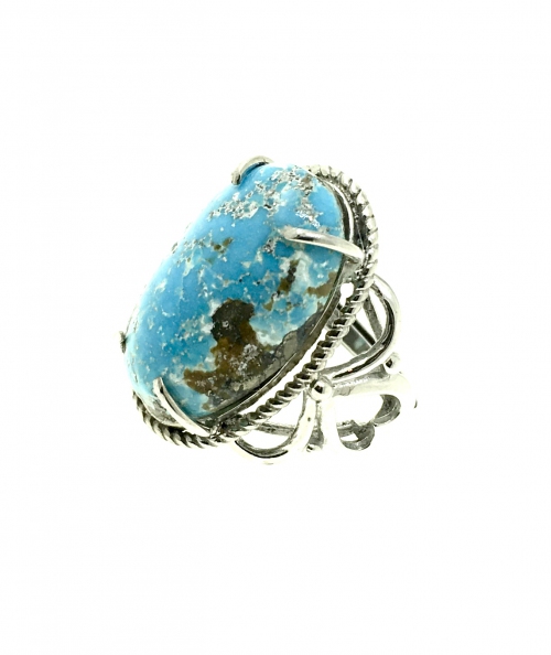 Natural Turquoise Oval 925 Sterling Silver Ring