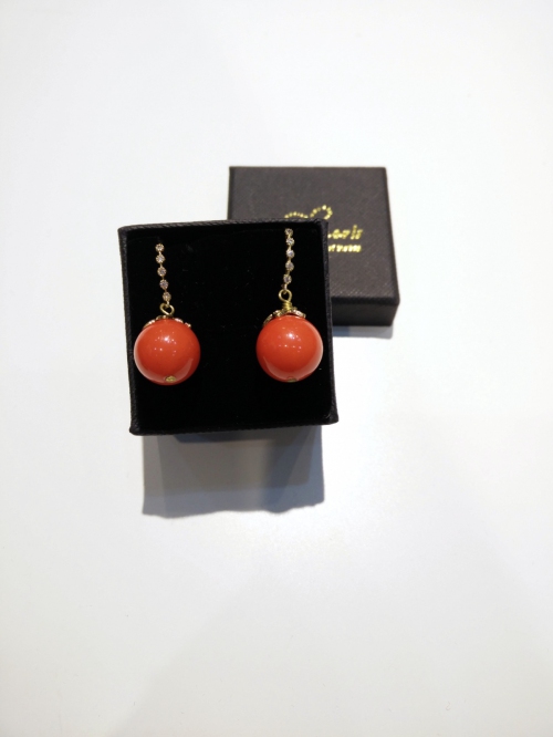 H/M Pearl Shell Earring-Red
