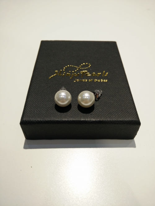 Pearl Shell 10mm 925 Earring-White