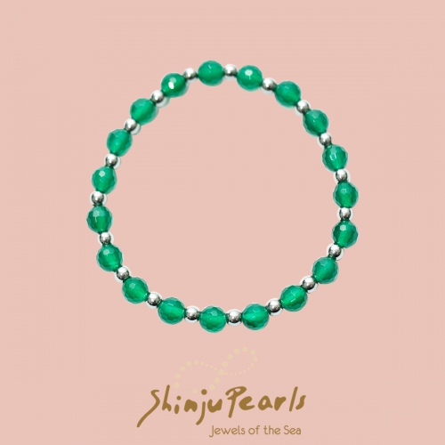 Green Agate Bubble Candy Stainless Steel Bracelet