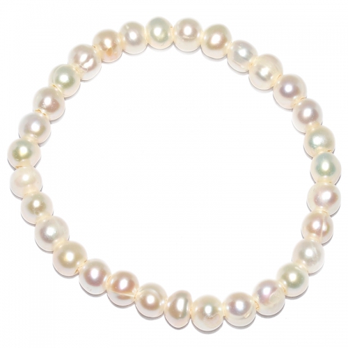 Fresh Water Pearl Simple 5.5-6 Elastic Bracelet