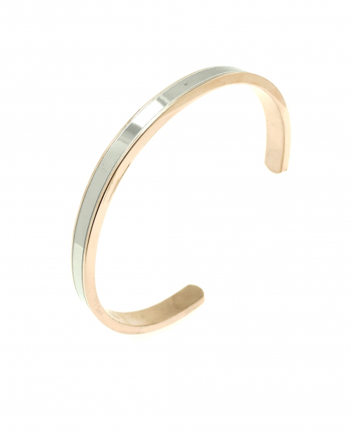 Stainless Steel Cuff Bangle-Rose Gold Color