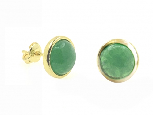 Green Quartz Simple Round Earring