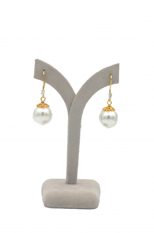 White Shell Pearl Dangling  Simple Earring