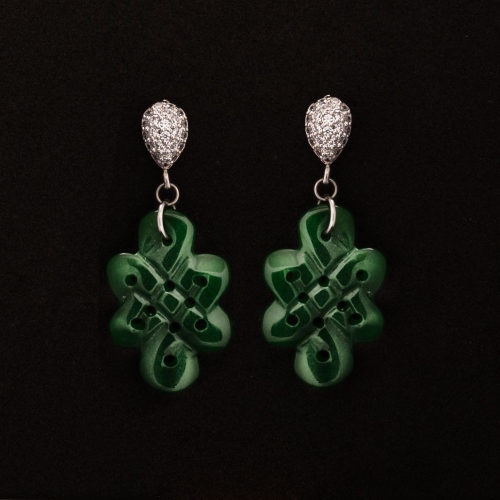 Jade Mystical Knot Earring
