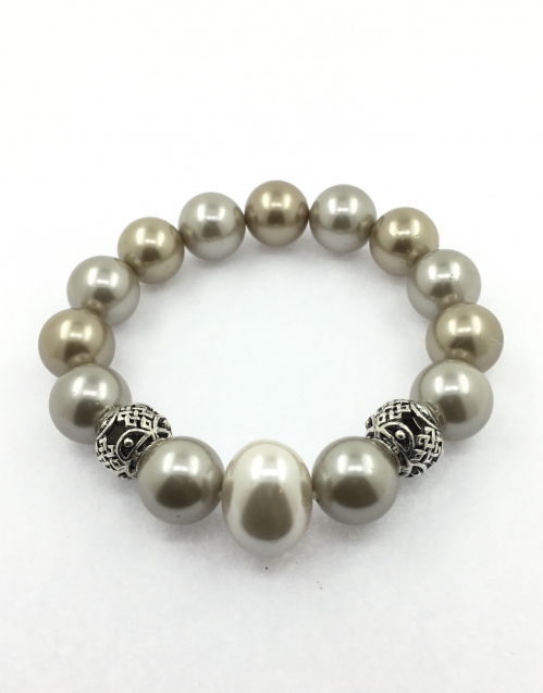 Earth-Tone Shell Pearl Bracelet