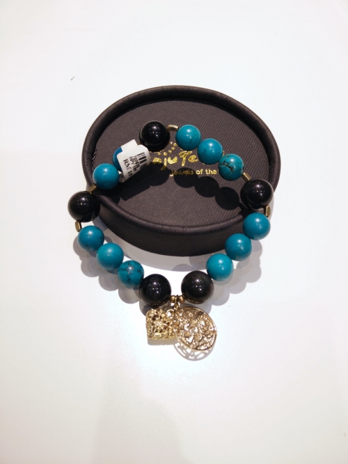 Turquoise & Obsidian Bracelet