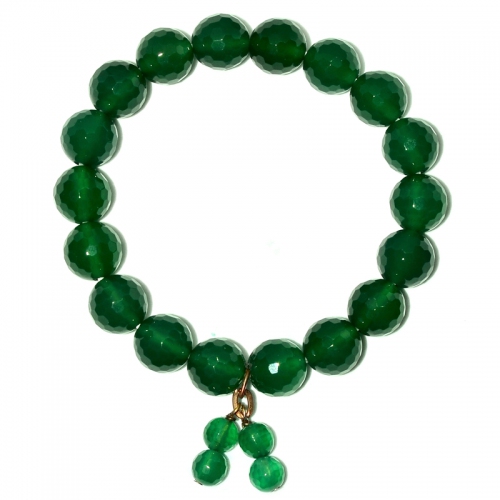Green Agate Little Tassel Bracelet (Assorted Charms/Parts)