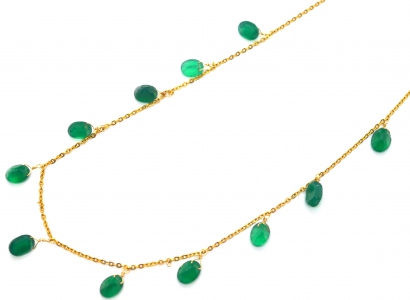 Green Onyx Briolette Necklace