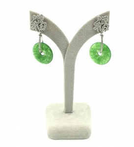 Jade with Prosperity Dangling Earring