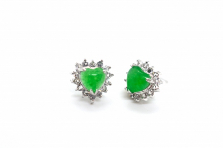 Green Quartz Heart Earring