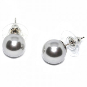 Shell Pearl 12MM Stud 925 Silver Earring - Silver
