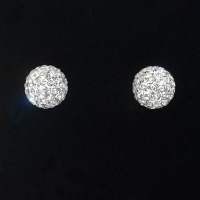 Russian Zirconia Ball Stud 925 Silver Earring-M