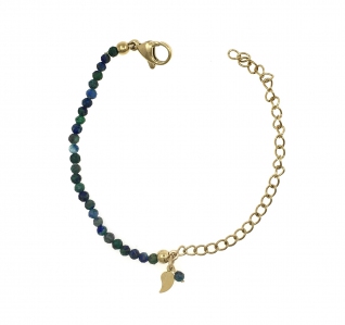 Azurite Malachite Beads With Assorted Charm Bracelet