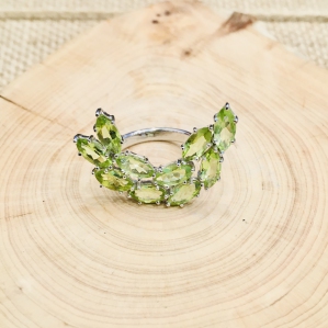 Peridot Marquise Crescent 925 Ring