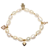 Fresh Water Pearl Charm Bracelet - White
