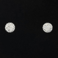 Russian Zirconia Ball Stud 925 Silver Earring-S