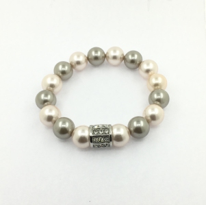 Pink and Brown Shell Pearl Bracelet
