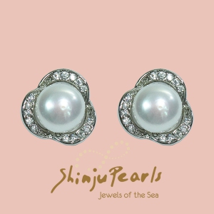Fresh Water Pearl Flower Zircon Earring