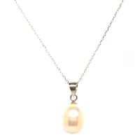 Fresh Water Pearl Drop 925 Silver Pendant With Chain