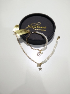 Pearl Link Charm Bracelet (Combo) 