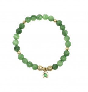 Green Quartz  With Assorted Charms Bracelet