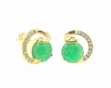 Green Quartz Spiral Earring