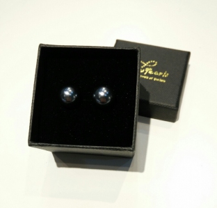Pearl Shell 10mm 925 Earring-Black