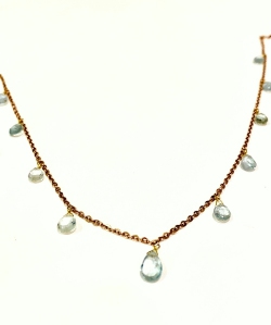 Aquamarine Briolette Choker Necklace