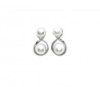 Fresh Water Pearl-Double Pearl Infinity 88 Earring