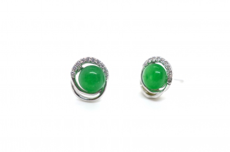 Green Quartz Double Circle Earring