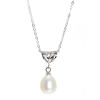 Fresh Water Pearl Tri Heart 925 Silver Pendant With Chain