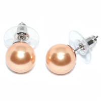 Shell Pearl 10MM Stud 925 Silver Earring - Champagne