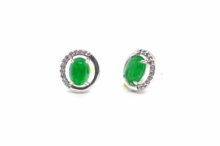 Green Quartz 8mm Oval Earring