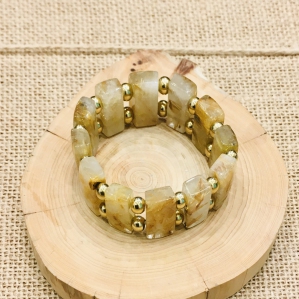 Golden Rutile Quartz Rectangular Bracelet 