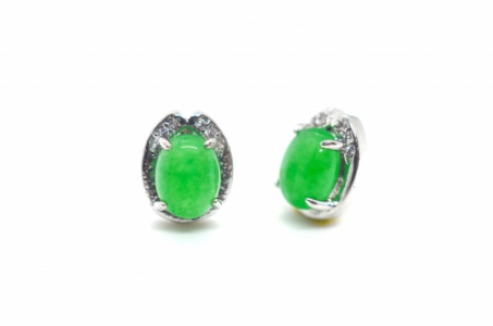  Green Quartz Fashion Oval Earring