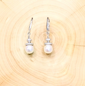 Akoya 7mm With Cubic Tree 925 Silver Earring
