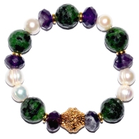 Mix Gemstone & Fresh Water Pearl Bracelet