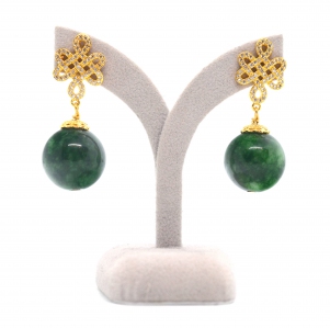Mystic Knot and Green Quartz Dangling Earring