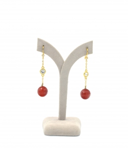 Red Agate Dangling Earring