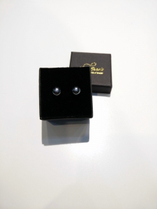 Fresh Water Pearl 925 Earring (8mm) - Black